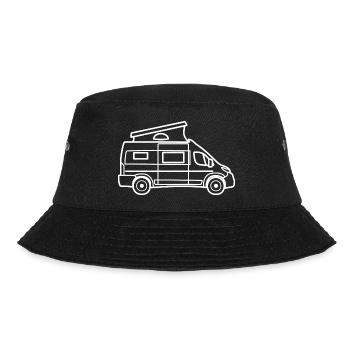 Van / Camper Van with Pop-Up Roof - White - Bucket Hat - black - Front - Lela (165cm)