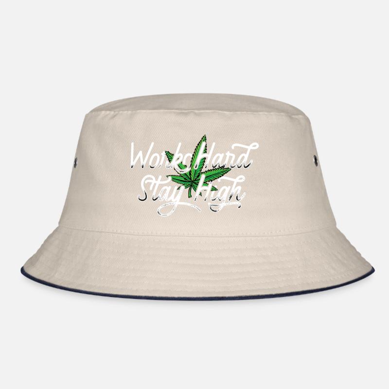 Work Hard Hemp Leaf Bucket Hat