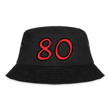 80. 80 YEARS. 80th ANNIVERSARY. 80TH BIRTHDAY. - Bucket Hat - black - Front - Lela (165cm)