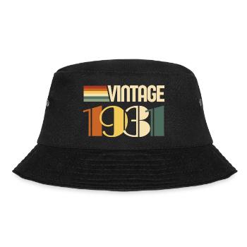 Jahrgang 1931 - 1931 Geburtstagsgeschenk - Bucket Hat - Schwarz - Vorne - Lela (165cm)