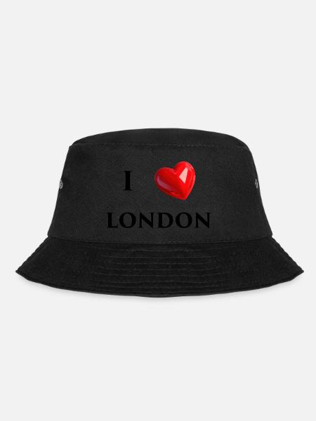 I Love London - Black Text - Bucket Hat - black