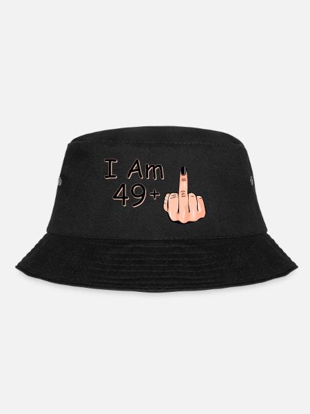 I Am 49 + 1 Middle Finger Shirt I Am 49 Plus, - Bucket Hat - black