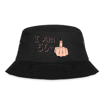 Ich bin 56 + 1 Mittelfinger Hemd Ich bin 56 plus, - Bucket Hat - Schwarz - Vorne - Lela (165cm)