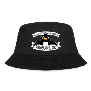 I Just Really Like Penguins OK Ich mag Pinguine - Bucket Hat - black - Front - Lela (165cm)