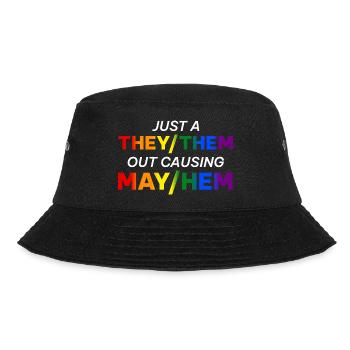 Nur eine LGBT-Gay-Pride, die sie outen - Bucket Hat - Schwarz - Vorne - Lela (165cm)