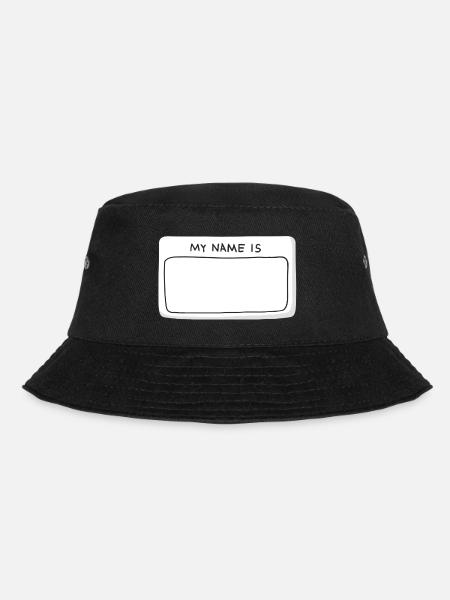 name tag my name is - Bucket Hat - black