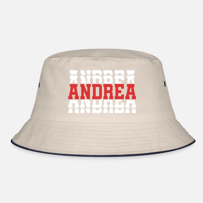 T-Shirt Andrea T-Shirt Geschenkidee gestapelter Text Bucket Hat