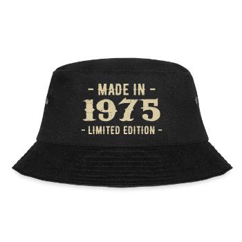 Jahrgang 1975 Geschenk in limitierter Auflage 1975 - Bucket Hat - Schwarz - Vorne - Lela (165cm)