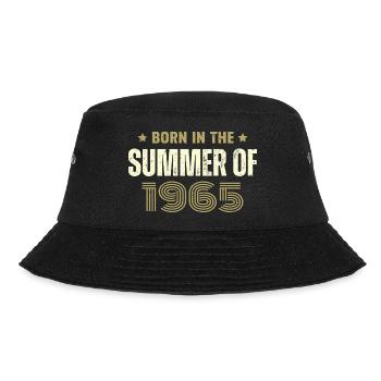 Jahrgang 1965 Jahrgang 1965 Geburtstagsgeschenk - Bucket Hat - Schwarz - Vorne - Lela (165cm)