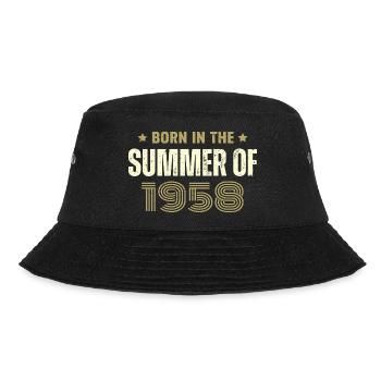 Jahrgang 1958 Jahrgang 1958 Geburtstagsgeschenk - Bucket Hat - Schwarz - Vorne - Lela (165cm)