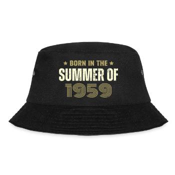Jahrgang 1959 Jahrgang 1959 Geburtstagsgeschenk - Bucket Hat - Schwarz - Vorne - Lela (165cm)