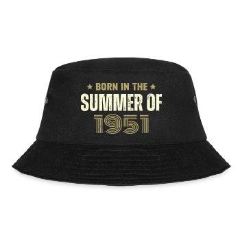 Jahrgang 1951 Jahrgang 1951 Geburtstagsgeschenk - Bucket Hat - Schwarz - Vorne - Lela (165cm)