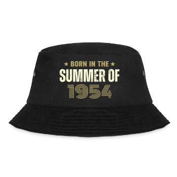 Jahrgang 1954 Jahrgang 1954 Geburtstagsgeschenk - Bucket Hat - Schwarz - Vorne - Lela (165cm)