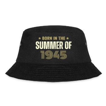 Jahrgang 1945 Jahrgang 1945 Geburtstagsgeschenk - Bucket Hat - Schwarz - Vorne - Lela (165cm)