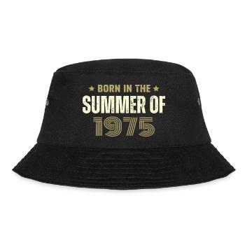 Jahrgang 1975 Jahrgang 1975 Geburtstagsgeschenk - Bucket Hat - Schwarz - Vorne - Lela (165cm)