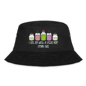 I Get By With A Little Help From Oils Natural Esse - Bucket Hat - black - Front - Lela (165cm)