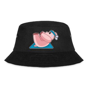 Pig Abdominal Workout Bodybuilding - Bucket Hat - black - Front - Lela (165cm)