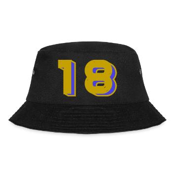 18. 18 YEARS OLD. 18th ANNIVERSARY. 18 BIRTHDAY. - Bucket Hat - black - Front - Lela (165cm)