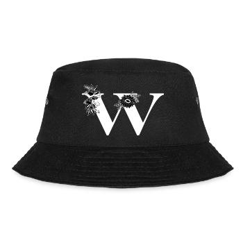Buchstabe w Blumen schwarz und weiß - Bucket Hat - Schwarz - Vorne - Lela (165cm)
