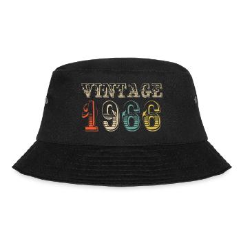 Jahrgang 1966 - 58. Geburtstag - 58 Jahre alt - Bucket Hat - Schwarz - Vorne - Lela (165cm)