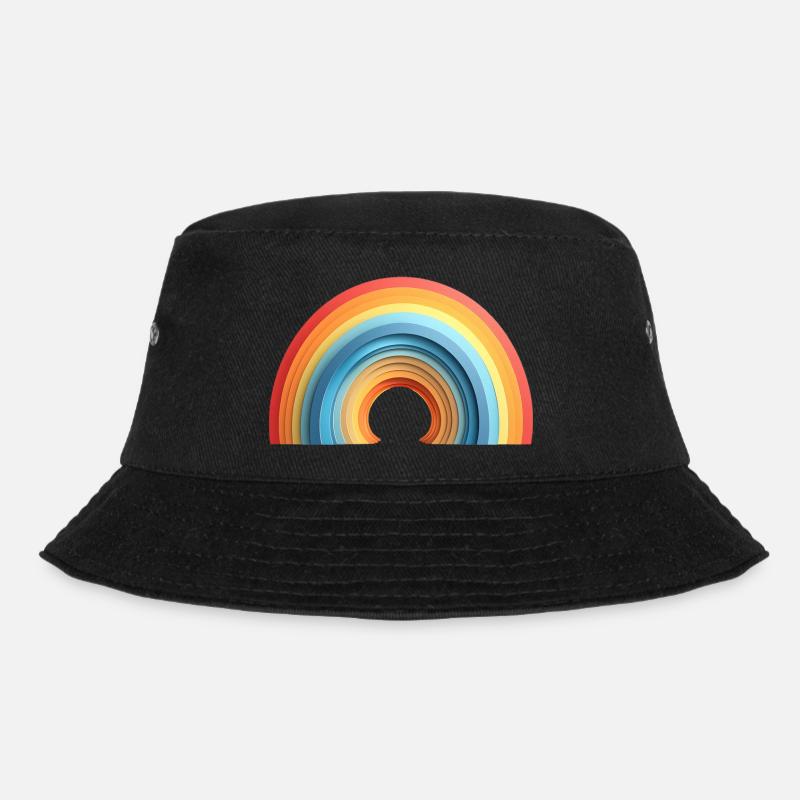 Paper Style Rainbow (Pride) - Bucket Hat - black