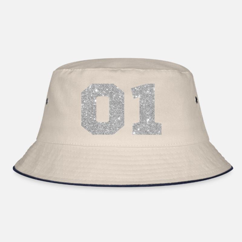 Number 1 Silver Glitter -1st Anniversary Bucket Hat