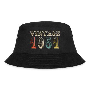 Jahrgang 1951 - 73. Geburtstag - 73 Jahre alt - Bucket Hat - Schwarz - Vorne - Lela (165cm)