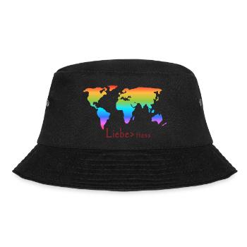 Liebe>Hass. Liebe für alle. - Bucket Hat - Schwarz - Vorne - Lela (165cm)