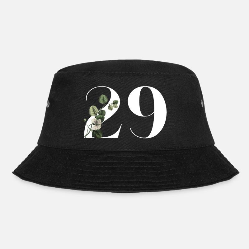 Numéro 29 floral vert - 29e anniversaire floral - Bob - noir