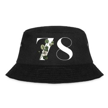 Nummer 78 Blumengrün - 78. Blumengeburtstag - Bucket Hat - Schwarz - Vorne - Lela (165cm)