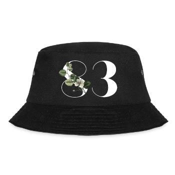 Number 83 Floral Green - 83rd Floral Birthday - Bucket Hat - black - Front - Lela (165cm)