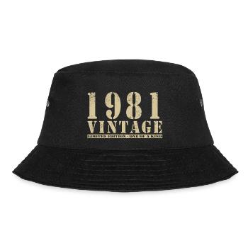 Original 1981 Vintage Vintage Retro Geburtstag - Bucket Hat - Schwarz - Vorne - Lela (165cm)