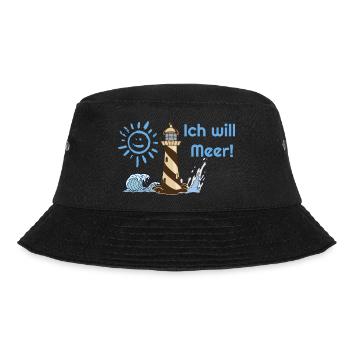 Ich will Meer - Bucket Hat - Schwarz - Vorne - Lela (165cm)