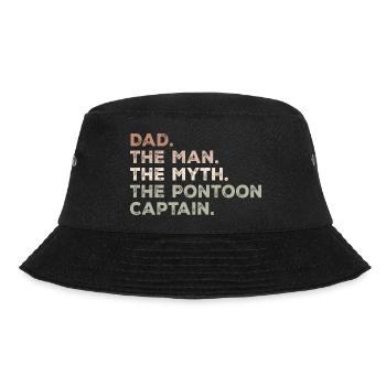 Papa Mann Mythos Ponton Kapitän Lustiger Ponton Kapitän - Bucket Hat - Schwarz - Vorne - Lela (165cm)