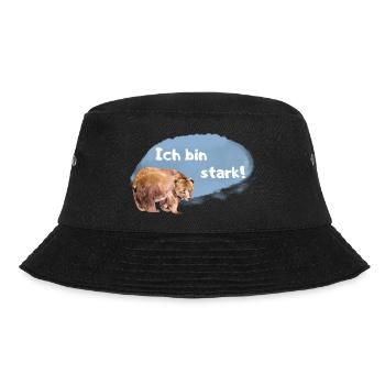 Bär Affirmation für Kinder und Tierliebhaber - Bucket Hat - Schwarz - Vorne - Lela (165cm)