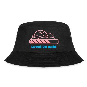 Level Up, Bald-Papa! - Bucket Hat - Schwarz - Vorne - Lela (165cm)