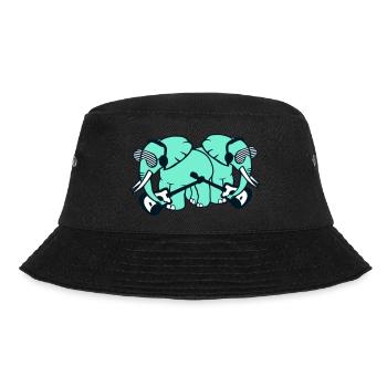 2 Elefanten Zwei Freunde Gitarre Spielen Band Team - Bucket Hat - Schwarz - Vorne - Lela (165cm)