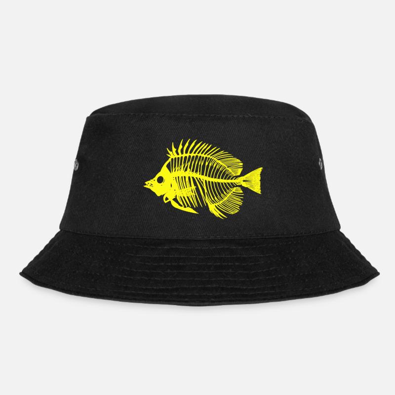 Fisch neongelb - Bucket Hat - Schwarz