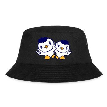 2 Heavy Metal Duck Bird Team Chick Skirt Hand Gesture - Bucket Hat - black - Front - Lela (165cm)