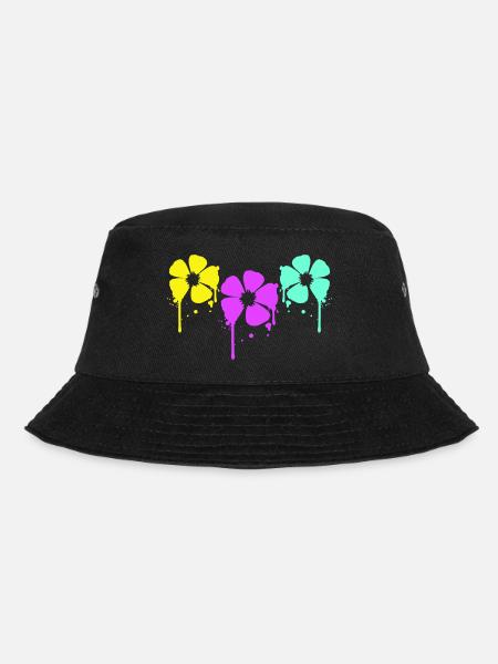 Fleurs Cool Graffiti Goutte Spray Printemps Eté - Bob - noir