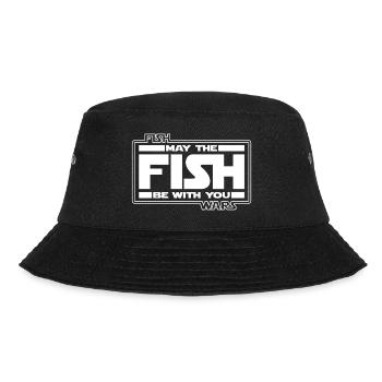 May the Fish be with YOU! (weiß/white) - Bucket Hat - Schwarz - Vorne - Lela (165cm)