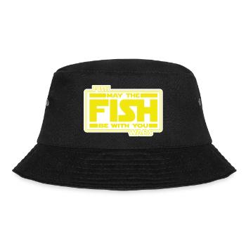May the Fish be with YOU! (gelb/weiß) - Bucket Hat - Schwarz - Vorne - Lela (165cm)