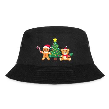 Weihnachtsbaum Lebkuchen - Santa's Friends - Bucket Hat - Schwarz - Vorne - Lela (165cm)