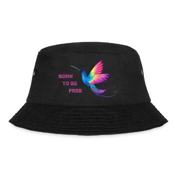 Born to be free, LGBTQ+, Regenbogen, Freiheit - Bucket Hat - Schwarz - Vorne - Lela (165cm)