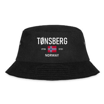 Tønsberg - Norway - Coordinates - Flag Tonsberg - Bucket Hat - black - Front - Lela (165cm)