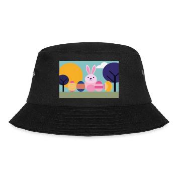 Osterhase No.07 - Bucket Hat - Schwarz - Vorne - Lela (165cm)