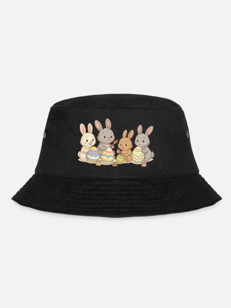 Les amis lapins peignent des œufs de Pâques - Sweet Easter design - Bob - noir