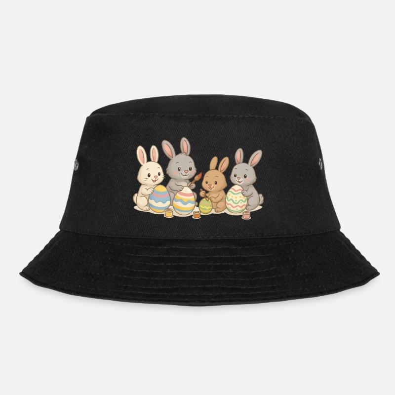 Les amis lapins peignent des œufs de Pâques - Sweet Easter design - Bob - noir