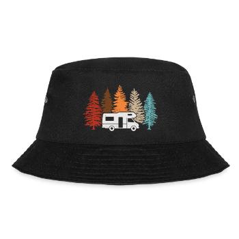 Camping RV Motorhome Camper Trees Forest - Bucket Hat - black - Front - Lela (165cm)