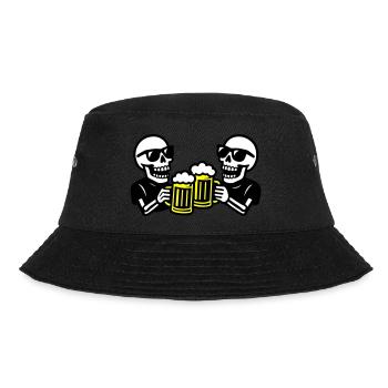 Skelett Party Bier Team - Bucket Hat - Schwarz - Vorne - Lela (165cm)